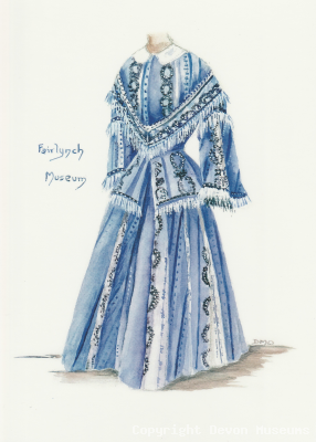Notelet , costume sketch by Dorothy Ormerod (blue) product photo